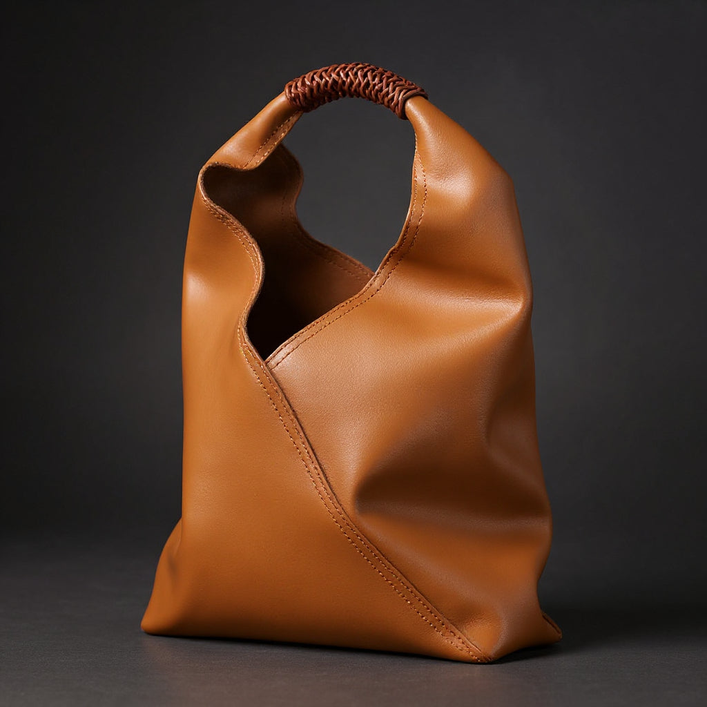 Sienna | Bolso Hobo de Piel de Becerro Italiana, Asa Trenzada