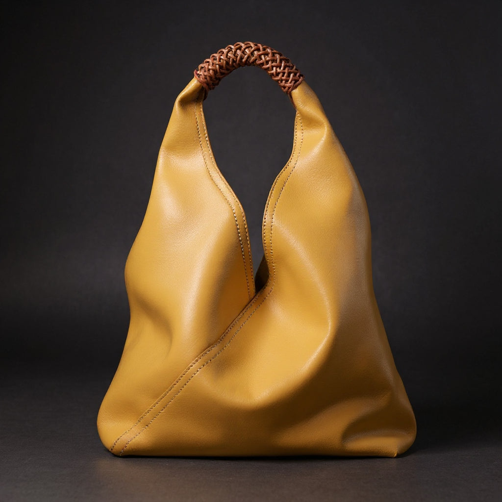 Sienna | Bolso Hobo de Piel de Becerro Italiana, Asa Trenzada