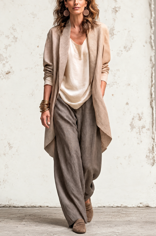 Costanza | Conjunto Tres Piezas con Pantalón Palazzo