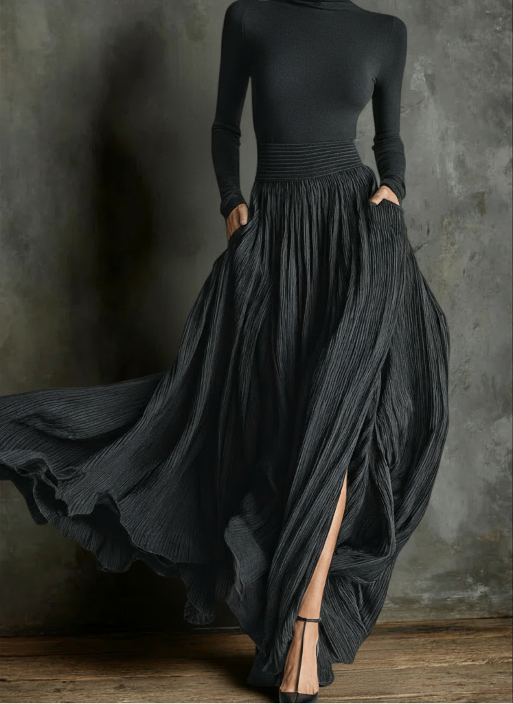 Raquel - Robe maxi à taille haute