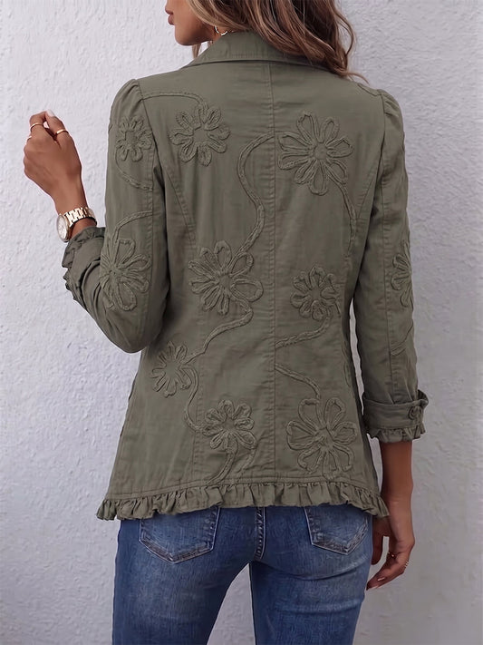 Faustine | Chamarra Utilitaria Bordada Floral Boho