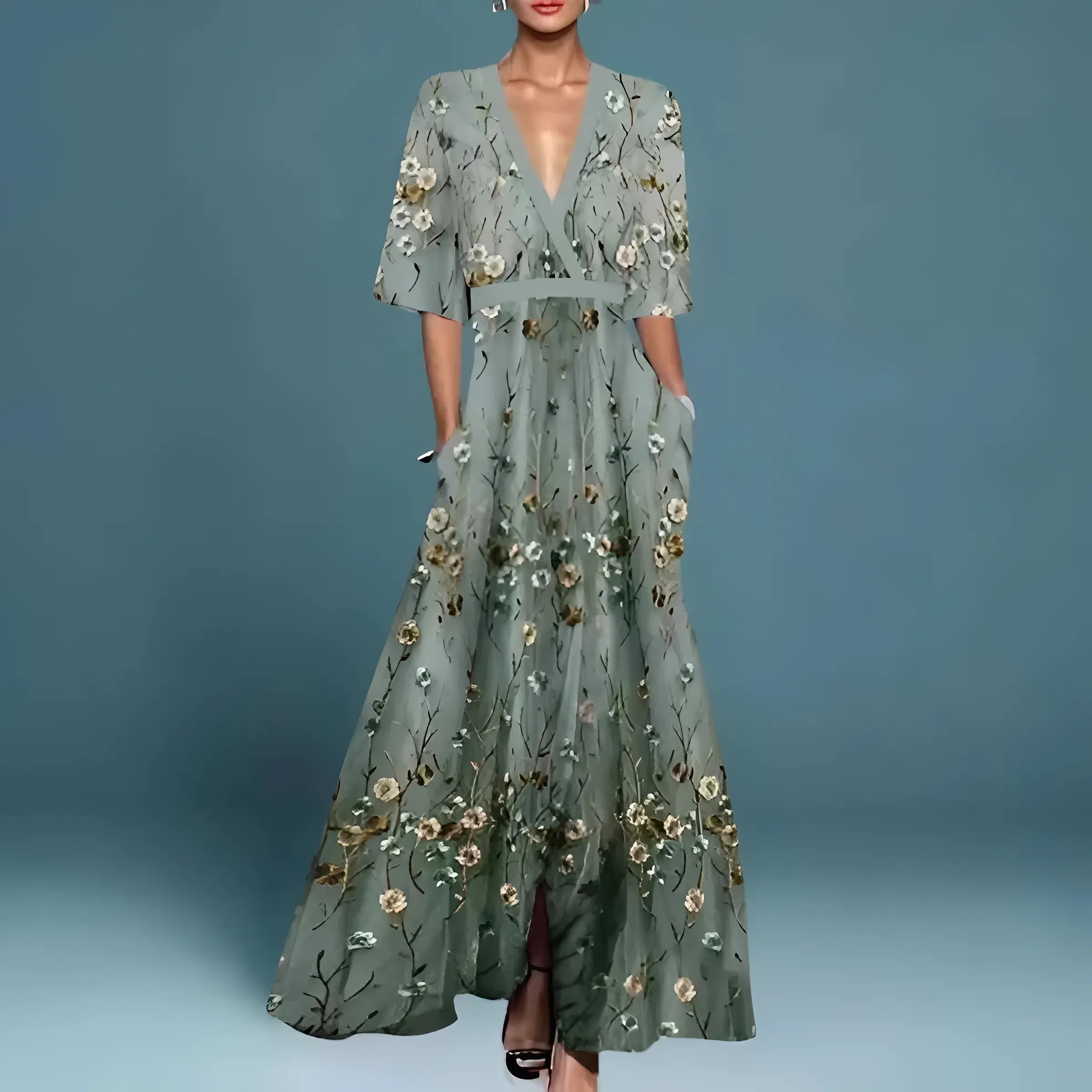 Daniela | Vestido maxi elegante con escote